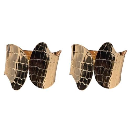 Gold-Tone Textured Cuff Bracelet & Girls Stylish Wide Statement Fashion Bangle Pack of 2