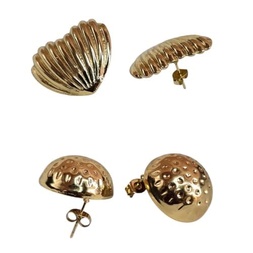 Gold-Tone Stud Earrings & Girls Floral Stylish Lightweight Earrings Combo of 2 Designs