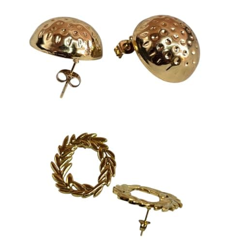 Floral Stud Earrings Combo Gold-Tone Lightweight Trendy Jewelry & Girls 2 Pairs