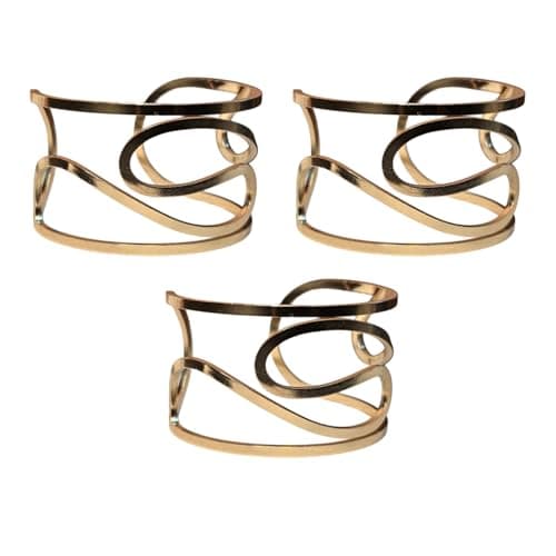 Silver-Tone Leaf Design Cuff Bracelet & Girls Stylish Statement Fashion Bangle Pack of 3