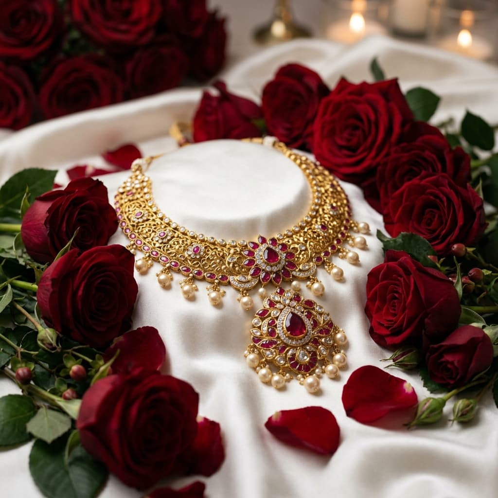 Ruby and gold jewellery from Narayani Creations